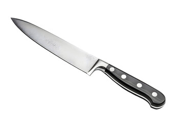 sharp kitchen knife isolated on transparent background