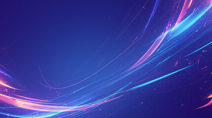 Futuristic abstract background, colorful bright neon rays and glowing lines. AI generative