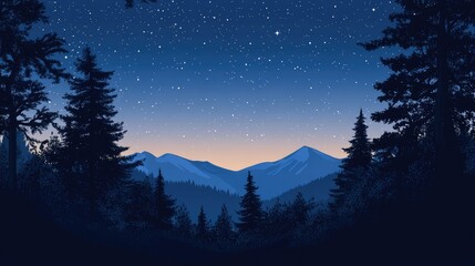 Wall Mural - night sky filled with twinkling stars