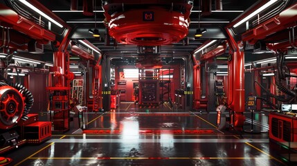 Wall Mural - Futuristic High-Tech Industrial Lab Interior