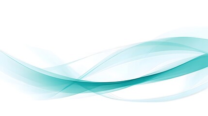 Wall Mural - abstract teal wave pattern on white background