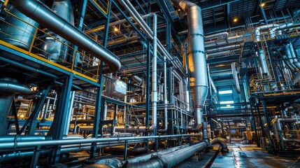 Canvas Print - Modern Industrial Plant Interior View