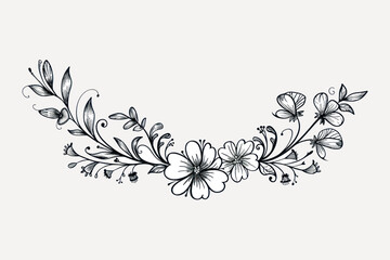 Poster - Elegant floral decorative border illustration