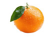 © 1000lnw - Fresh orange with water droplets and green leaf, perfect for dietary, health, or fruit-related imagery. Vibrant and appealing.