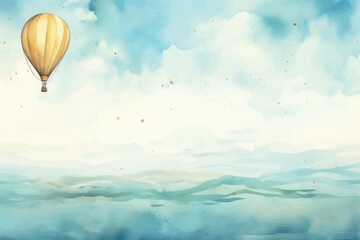 Poster - Serene hot air balloon sky