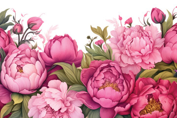 Sticker - Vibrant peony floral illustration