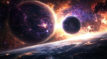 Wall Mural - meteor shower streaking across a twilight sky space galaxy star nebula universe cosmos astronomy sci