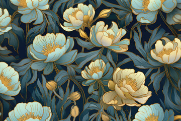 Poster - Flowers wallpaper pattern art.