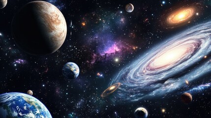 Wall Mural - galaxy space background cosmos univers ethereal nebula with vibrant colors and swirling patterns