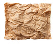 © kanoktuch - Crumpled brown paper sheet with worn edges and a weathered look, perfect for vintage or craft projects that require a rugged, rustic texture. Isolated on transparent background, png.