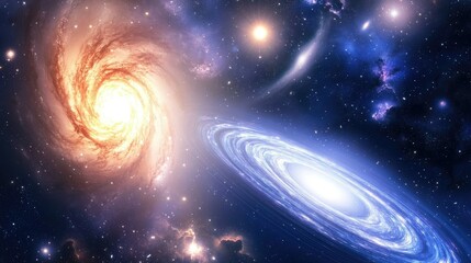 Wall Mural - galaxy space background cosmos univers ethereal nebula with vibrant colors and swirling patterns