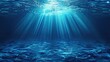 blue underwater background with shining sunlight