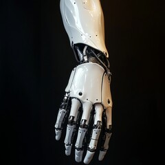 Canvas Print - Close-up of a robotic hand with intricate mechanical details.