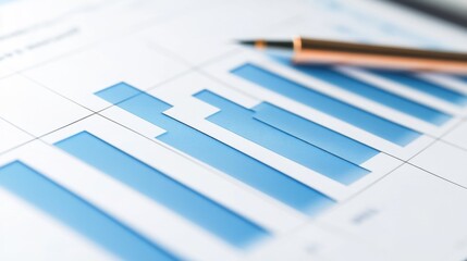 Poster - A close-up of a digital financial bar graph on a computer screen, showing a steady increase in revenue over time, symbolizing business growth and success