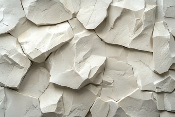 Wall Mural - Abstract White Textured Wall with Rock-Like Forms