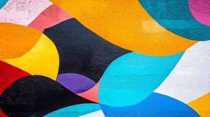 Poster - Colorful abstract painting on a textured wall.