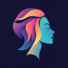 Wall Mural - Colorful Abstract Woman Silhouette.