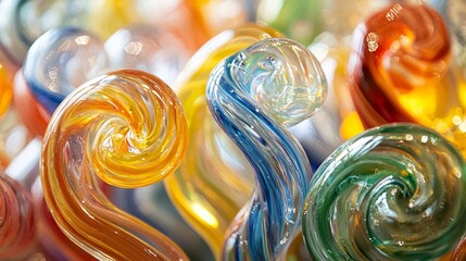 Sticker - Colorful glass swirls create a vibrant abstract design.