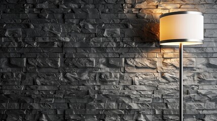 Sticker - Modern lamp beside gray stone wall