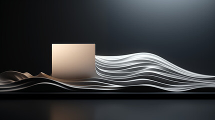 Wall Mural - A wave of water with a box in the middle