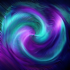 Sticker - hologram background, with purple and turquoise waves and spiral effect