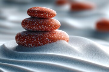 Poster - Zen Stones on a White Sand