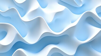 Wall Mural - Abstract Blue Wavy 3D Background, 3D, abstract, background