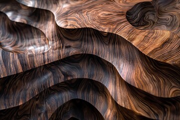 Wall Mural - Mesmerizing Patterns in Richly Grained Wood: Nature's Artistry Revealed