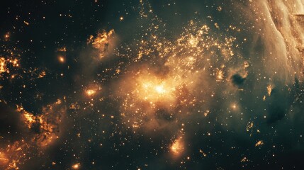 Wall Mural - shimmering glow of celestial bodies in space