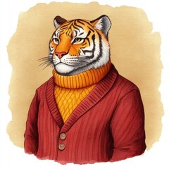 Canvas Print - Tiger in a Sweater.