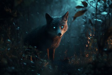 Poster - Mystical Fox in the Night Forest