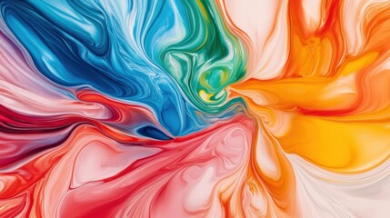 Canvas Print - A colorful swirl of paint on a white background, AI