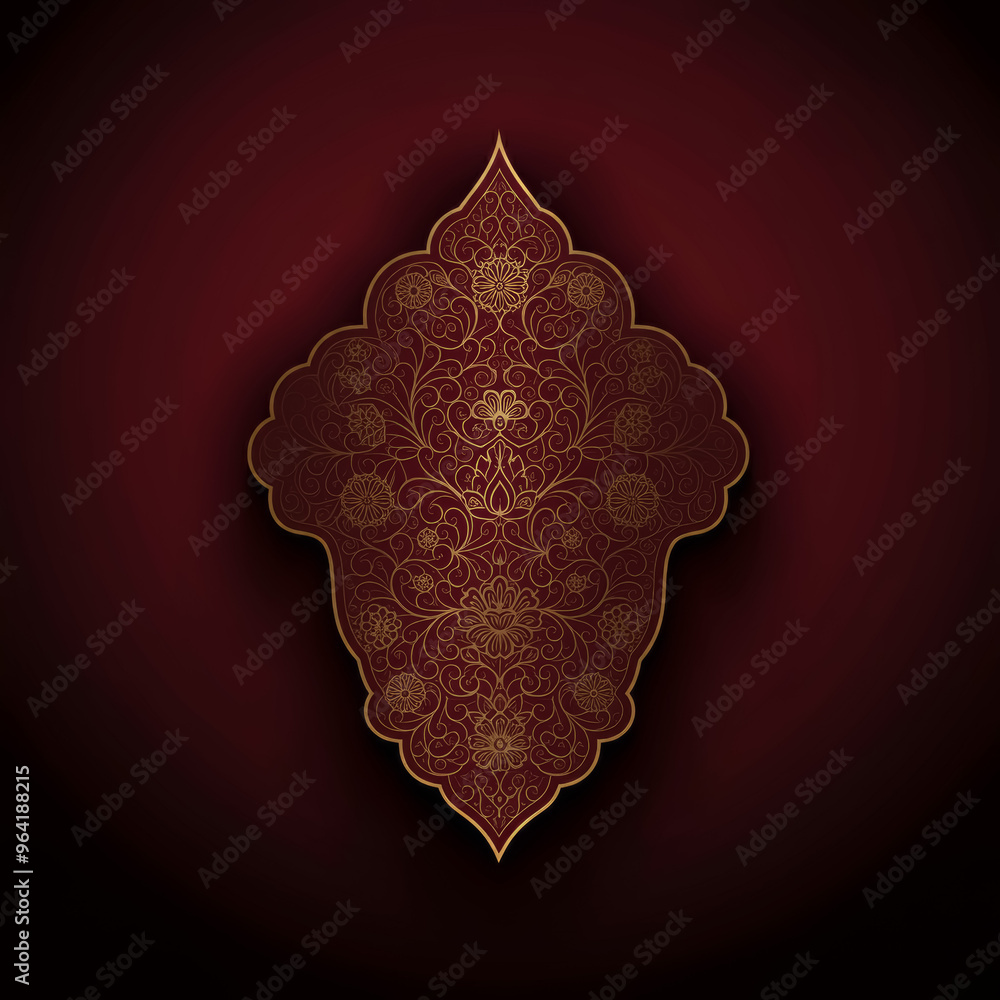 Traditional Indian Mughal wedding invitation card design background ...