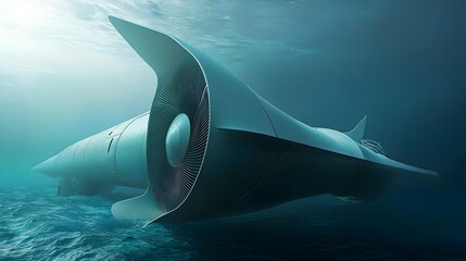 Sleek Tidal Energy Plant Harnessing the Power of Ocean Currents for Clean Electricity