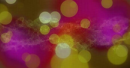 Wall Mural - colorful abstract shapes and light circles over digital dna strand animation