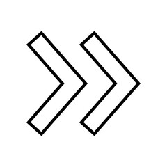 Wall Mural - arrow forward outline style icon. two line arrows in right direction vector illustration