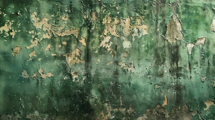 Canvas Print - Uneven green concrete wall with vintage texture