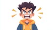 © ChimE - A vibrant cartoonstyle illustration depicting an expressive character filled with anger, set against a clean white backdrop.