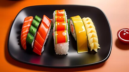 Wall Mural - Sushi on a plate