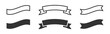 © Burbuzin - Simple vector illustration of ribbon banners in outline and filled styles with curved shapes.