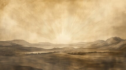 Wall Mural - Biblical Illustration: Dawn Breaking Over Darkness, Righteousness and Healing Following True Fasting in Isaiah