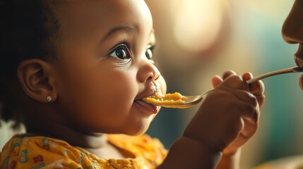 Mother feeds baby side-on