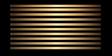 Poster - A series of horizontal golden stripes are arranged evenly against a stark black backdrop, giving a sleek and polished appearance