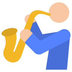 Wall Mural - saxophone flat icon