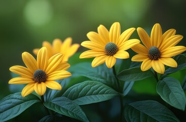 Canvas Print - Yellow Flowers in a Garden