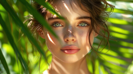 Natural Beauty Portrait in Tropical Environment