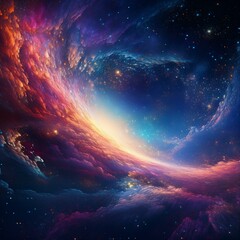 Galaxy in Deep Space Background