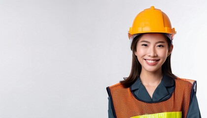 portrait of a woman wearing construction worker uniform