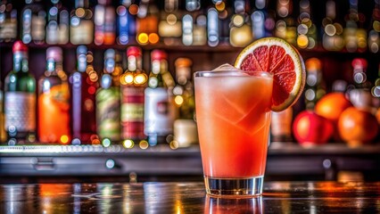  fresh red cocktail with grapefruit alcoholic