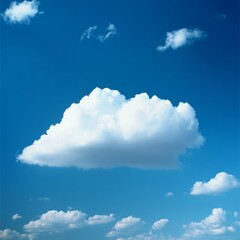 Poster - Single white cloud in a clear blue sky.